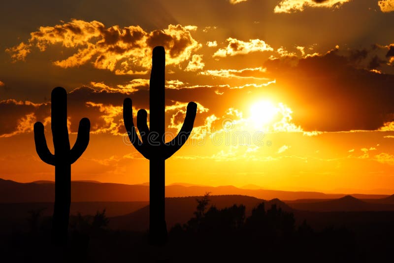 Puesta del sol del desierto fotografía de archivo libre de regalías Puesta del sol del desierto fotografía de archivo libre de regalías
