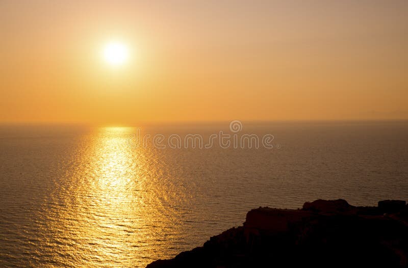 Puesta del sol en el Mar Egeo