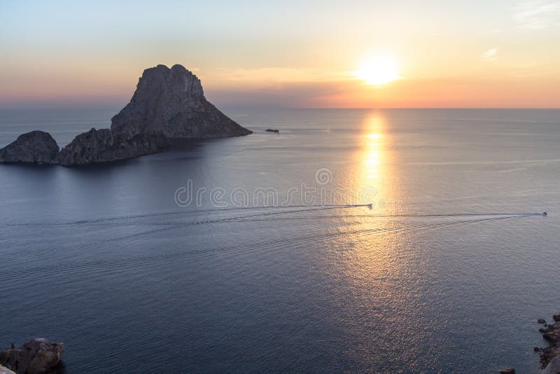 Puesta Del Sol En Es Vedra, Foto de archivo Imagen de hermoso
