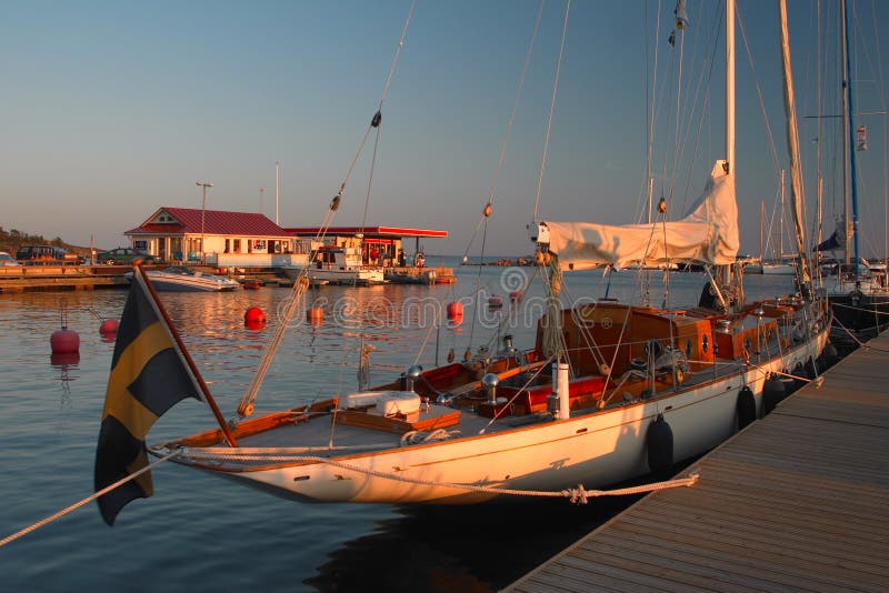 Puesta del sol en Hanko imágenes de archivo libres de regalías Puesta del sol en Hanko imágenes de archivo libres de regalías