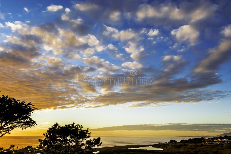 Sunset at Moonstone Beach on the California California Coast, near Cambria, CA. Sunset at Moonstone Beach on the California California Coast, near Cambria, CA.