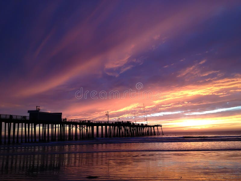 Sunset from Pismo Beach along the Pacific Coast Highway CA-1 in California. Sunset from Pismo Beach along the Pacific Coast Highway CA-1 in California