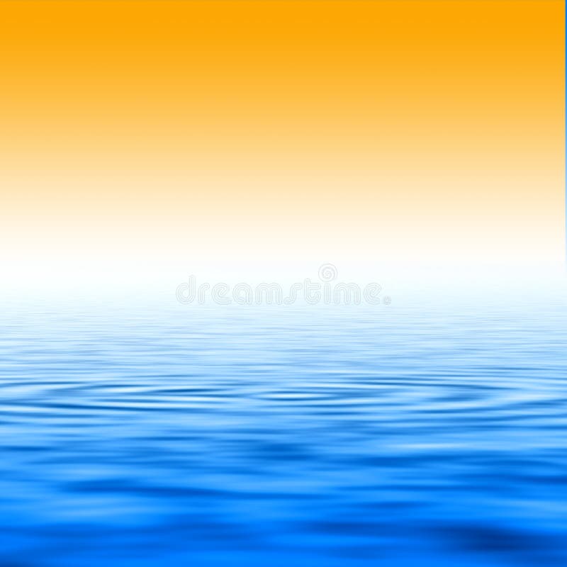 Orange sunset and crystal blue water. Orange sunset and crystal blue water