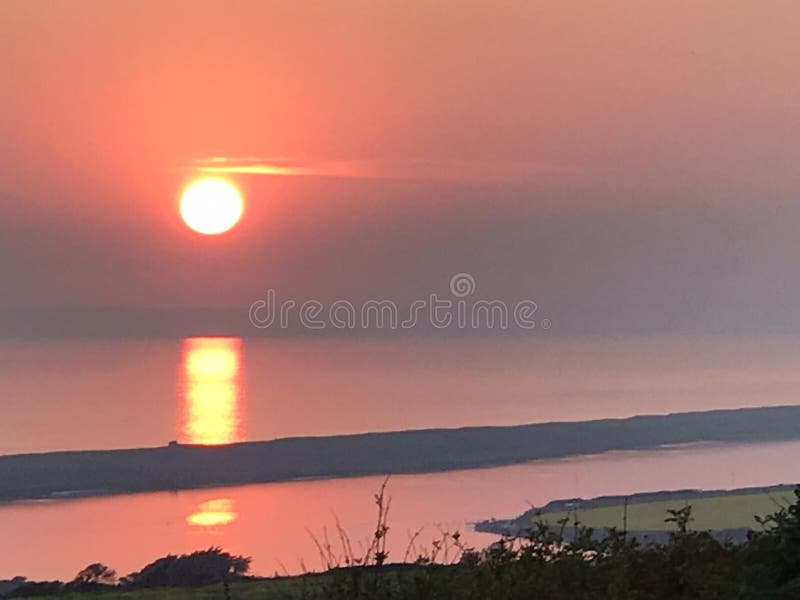 Puestas De Sol En Inglés En Devon Imagen de archivo - Imagen de