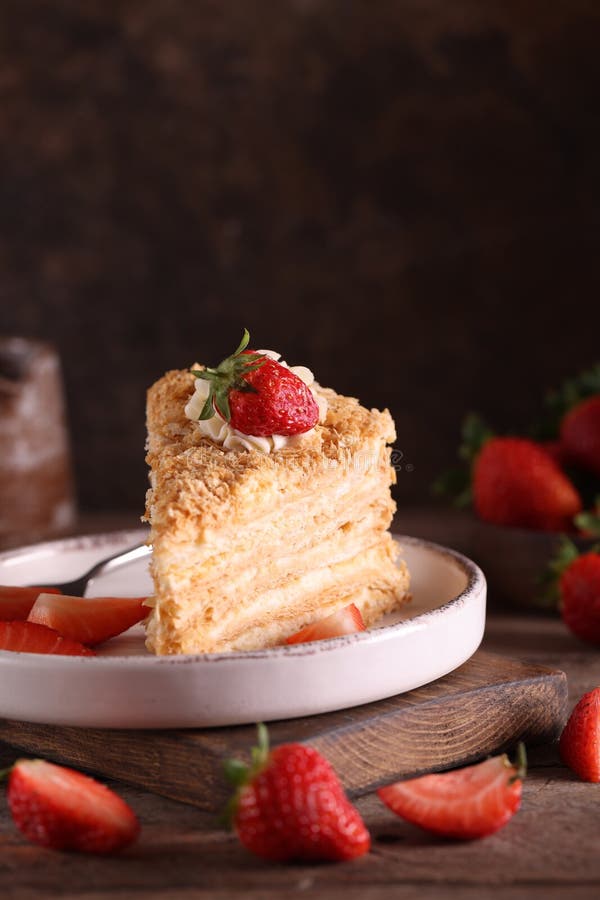 Napoleon Cake with Fresh Berries Stock Image - Image of strawberry ...