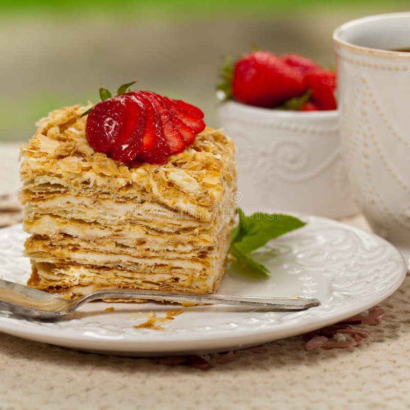 Puff Pastry Napoleon Cake stock image. Image of layer - 72423125