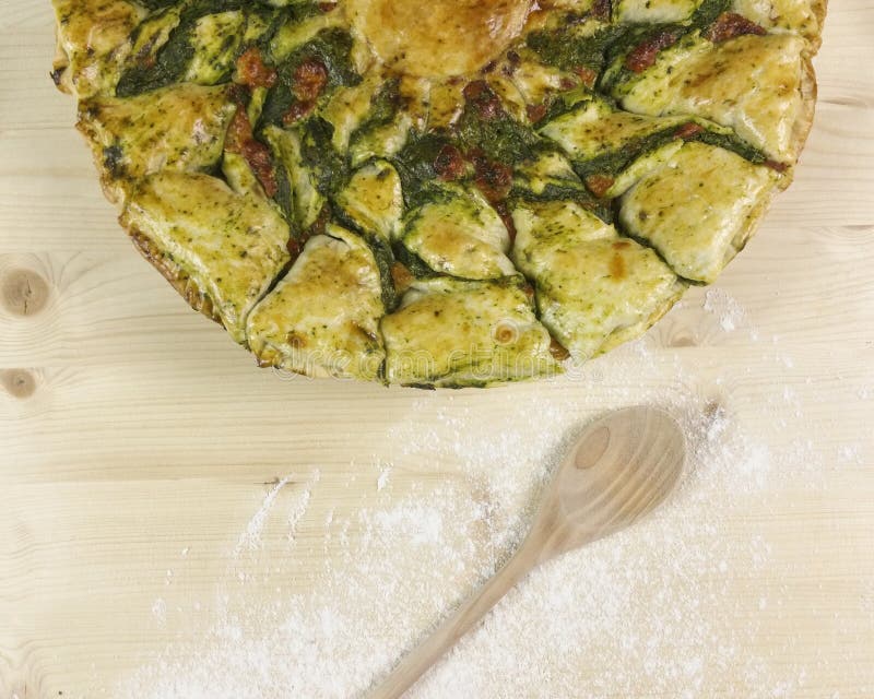 Puff Pastry with Ricotta and Spinach Cream Stock Photo Image of