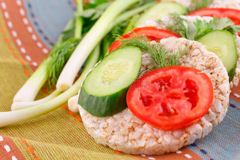 Puffed Rice Crackers Sandwiches Royalty Free Stock Photos Image 35396278