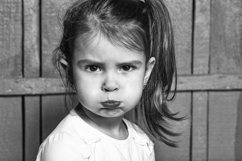 Puffed Up Girl. Small Girl Making Faces Stock Photo - Image of ...