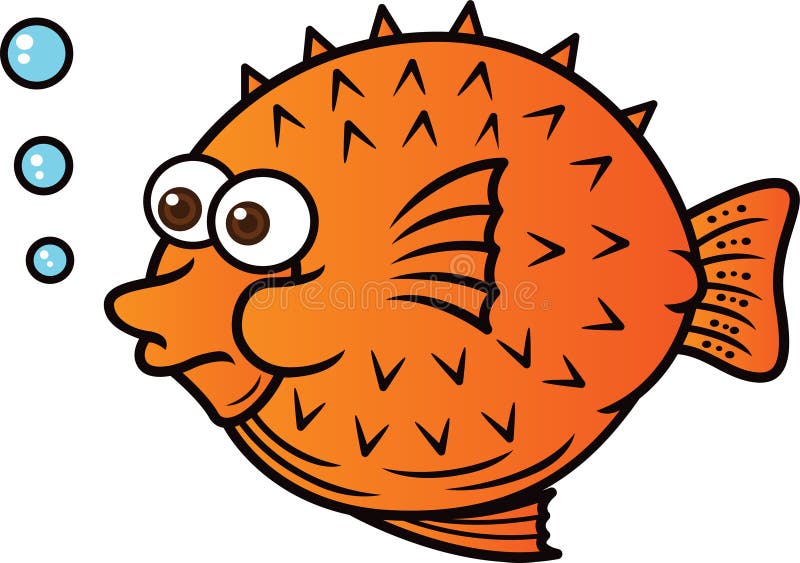 Puffer Fish Cartoon Charecter Stock Vector - Illustration of drawing ...