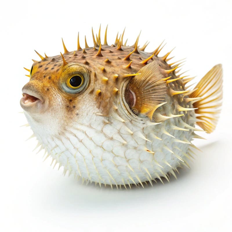 Puffer-fisk isolerad på vit bakgrund royaltyfri illustrationer