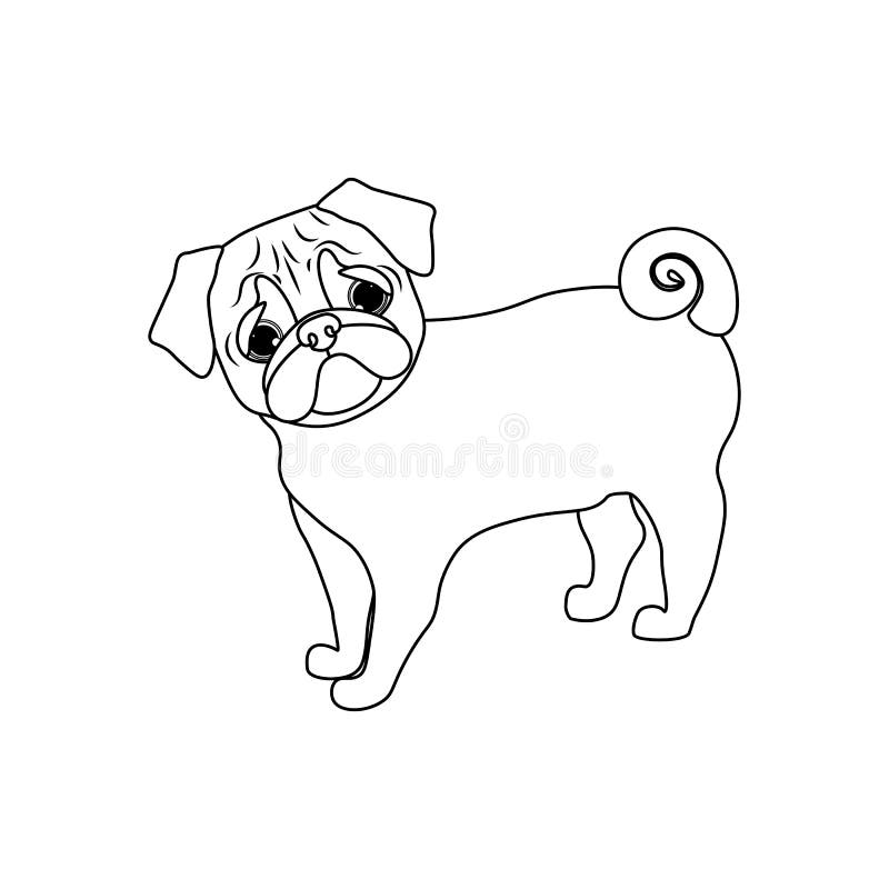 Pug Perro Contorno Lindo Animal Vector Ilustración Ilustración del Vector - Ilustración de animal, perro: 213786196 Pug Perro Contorno Lindo Animal Vector Ilustración Ilustración del Vector - Ilustración de animal, perro: 213786196