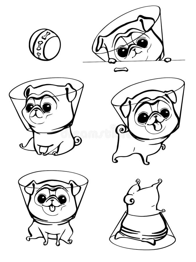 Pug van het beeldverhaalkarakter de hond stelt Leuke Huisdierenhond in de vlakke stijl Vastgestelde honden royalty-vrije illustratie Pug van het beeldverhaalkarakter de hond stelt Leuke Huisdierenhond in de vlakke stijl Vastgestelde honden royalty-vrije illustratie