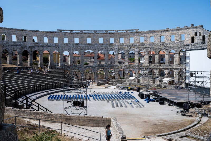 The Pula Arena Is A Roman Amphitheater It Was Constructed Between 27 Bc And Ad 68 And Is Among