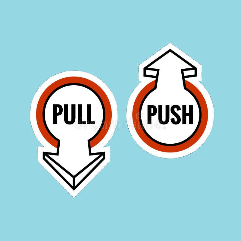 Pull and Push To Open Door Icon Design. Vector Stock Illustration -  Illustration of advice, entrance: 236701824