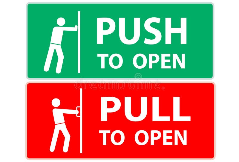 Pull and Push To Open Door Icon Design. Vector Stock Illustration -  Illustration of advice, entrance: 236701824