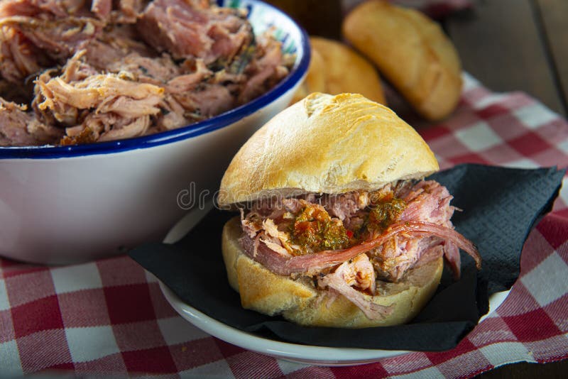 Pulled Pork with Vinegar Barbecue Sauce Stock Image Image of carolina