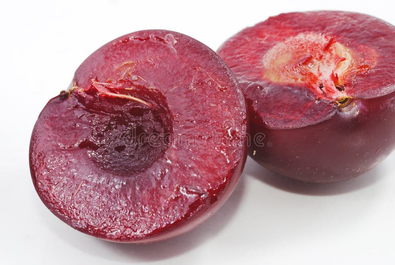 Pulp of red plum stock photo. Image of juicy, pluming 5787898