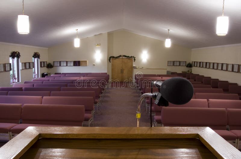 The view from the pulpit, looking out to an empty congregation. The view from the pulpit, looking out to an empty congregation.