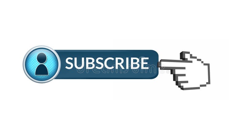 Pulsante di abbonamento a mano digitale per il servizio di sottoscrizione di contenuti online illustrazione di stock