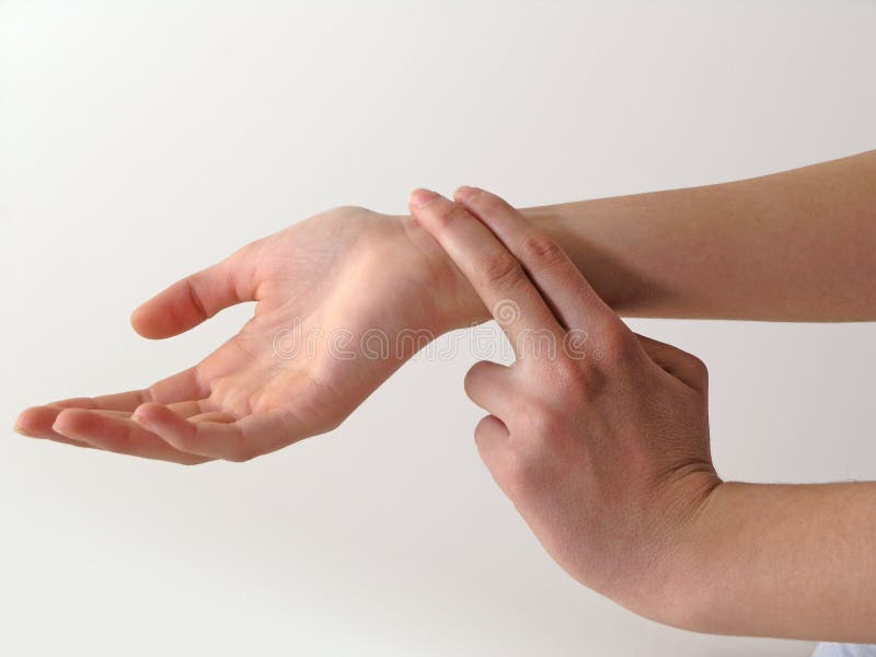 Medical procedure, two hands, isolated background. Medical procedure, two hands, isolated background