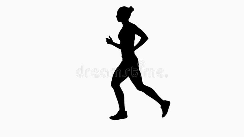 Pulser de femme Vue de côté Silhouette Mouvement lent banque de vidéos