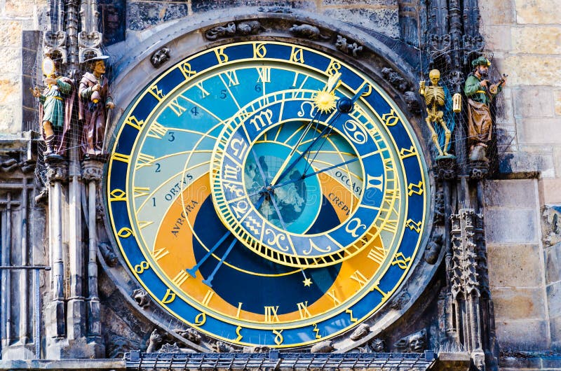 Pulso de disparo astronômico medieval velho Orloj foto de stock royalty free Pulso de disparo astronômico medieval velho Orloj foto de stock royalty free