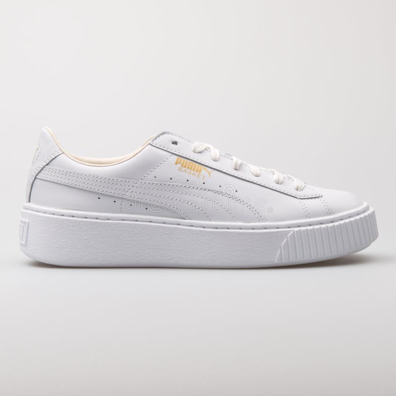 puma basket platform all white