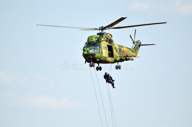 Puma socat helicopter royalty free stock photo