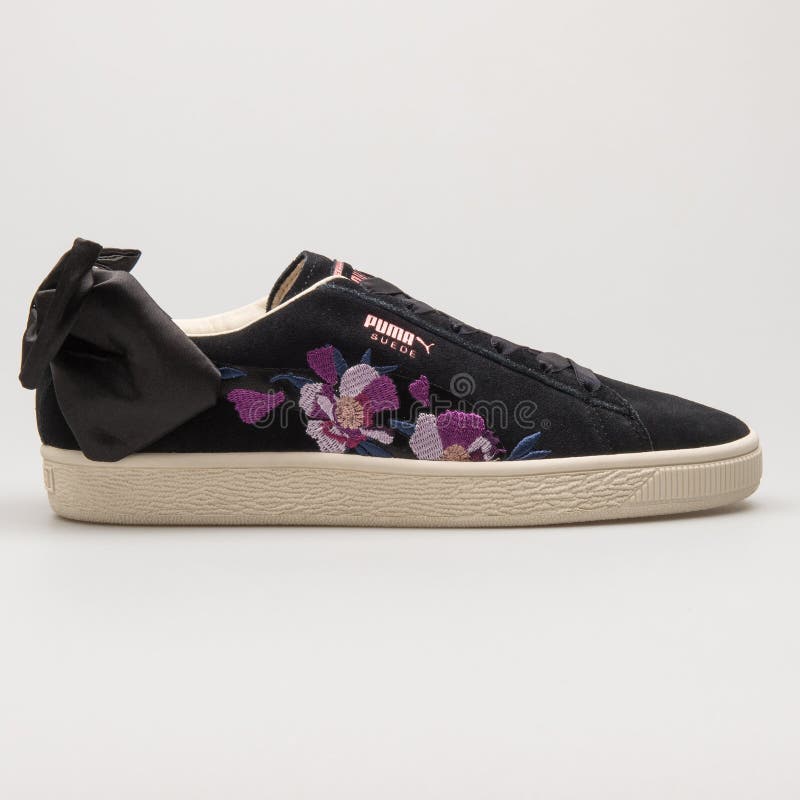 Puma Suede Bow Flowery Black, Rose Gold 