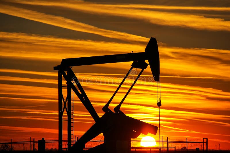Pump Jack in the Oil Field at Sunset Stock Image Image of oilfield, field 139201233