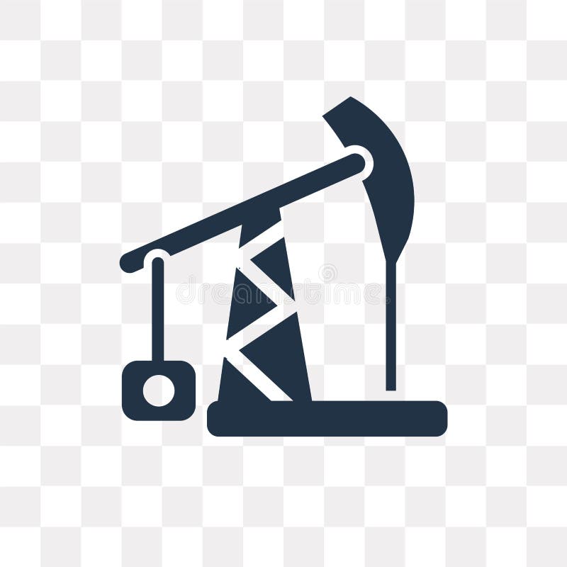 Pump Jack Vector Icon Isolated on Transparent Background, Pump J Stock