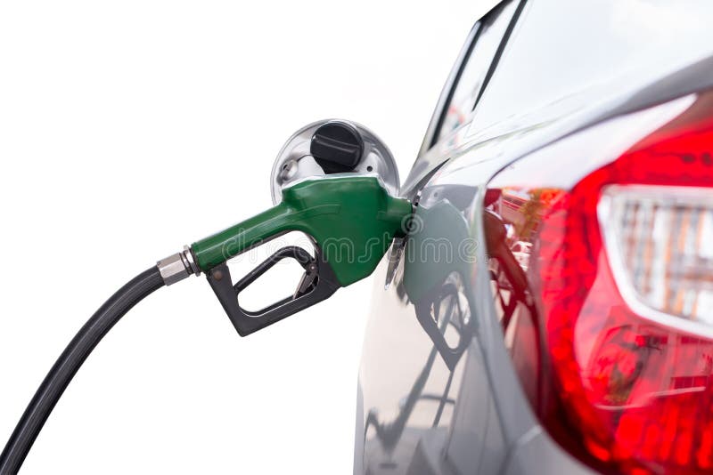 Pumping gas isolated white background with clipping path