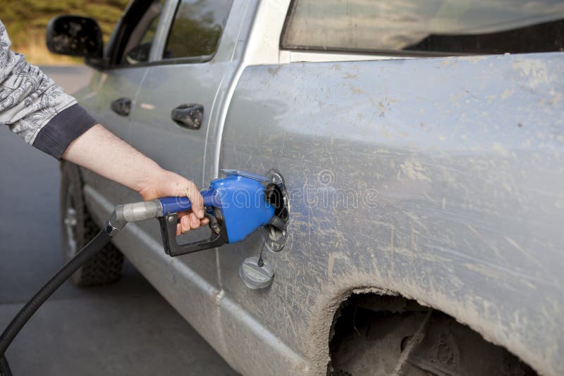 Pumping Gas into a Pickup Truck Stock Image Image of exterior, refuel