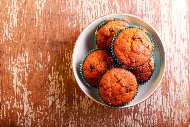 Pumpkin Cakes with Chocolate Chips and Raisin Stock Photo Image of
