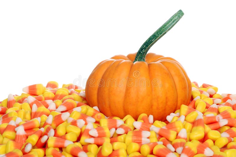 Pumpkin with candy corn