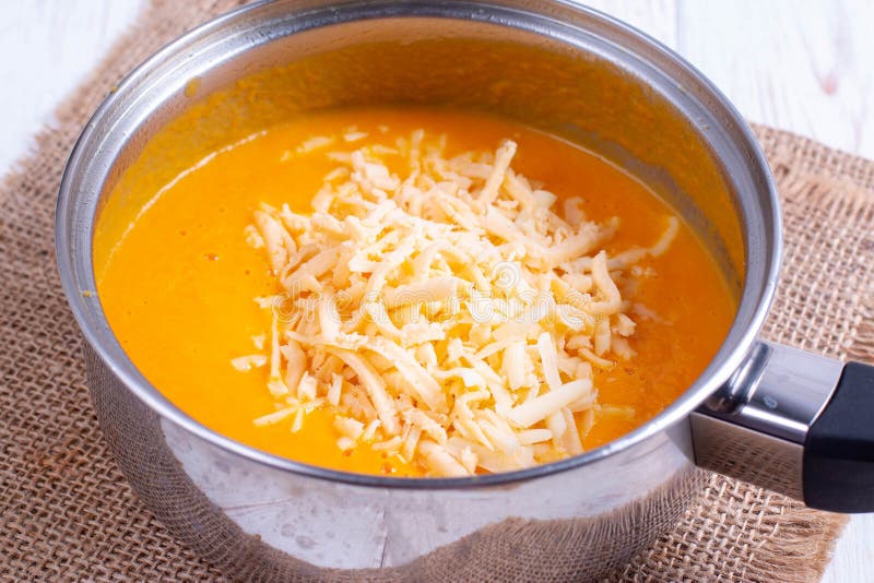 Pumpkin or Carrot Pureed for Soup with Blender Stock Photo Image of