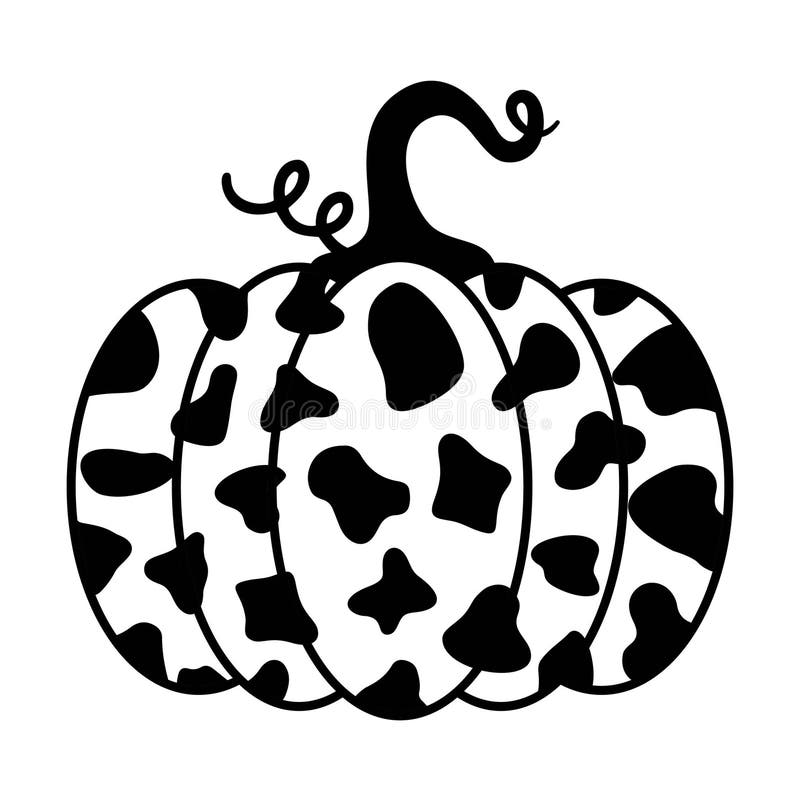 Pumpkin Cow Print Spots On The White Background Isolated Illustration pumpkin-cow-print-spots-on-the-white-background-isolated-illustration
