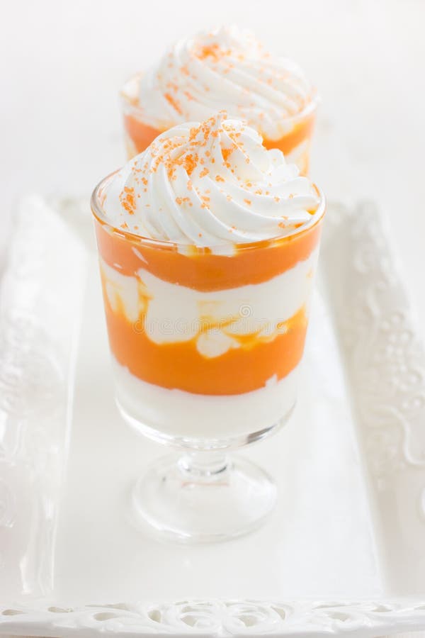 Pumpkin and Cream Cheese Dessert Stock Image - Image of delicious