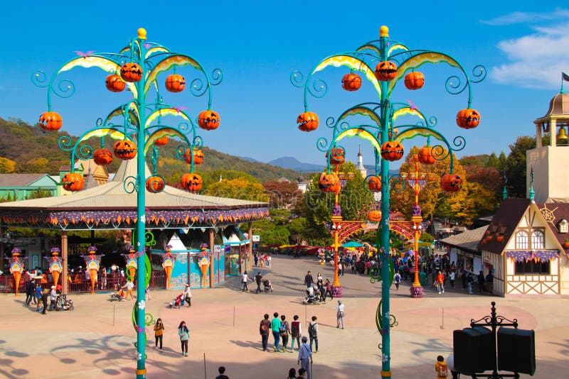 Pumpkin decorations during halloween season