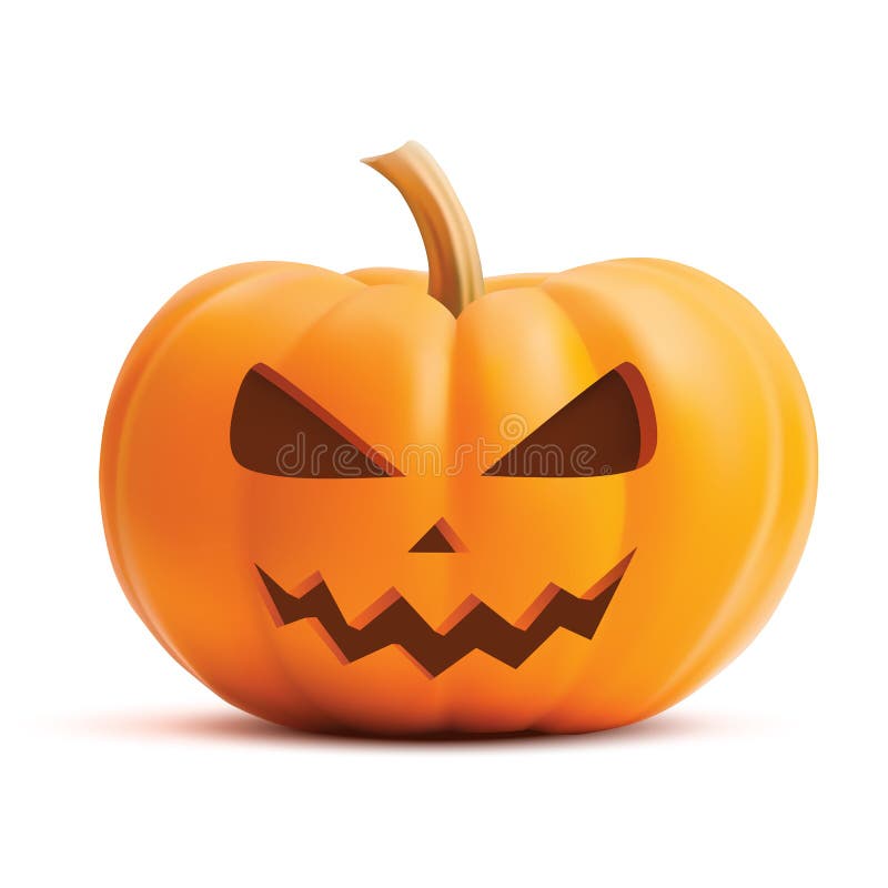 Pumpkin Face On White Background. Stock Vector - Illustration of ...