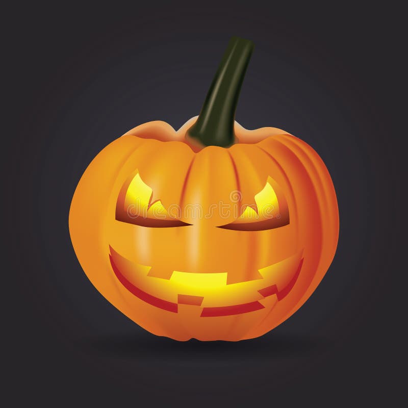 Pumpkin Ghost on Black background. illustrator Vector royalty free illustration