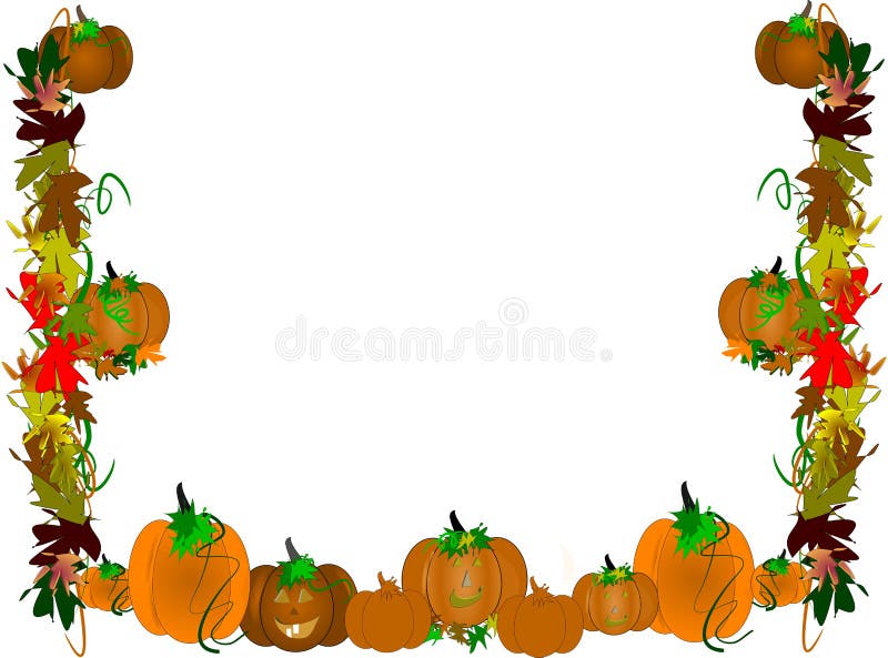 Pumpkin patch border stock illustration. Image of bunch - 10038082