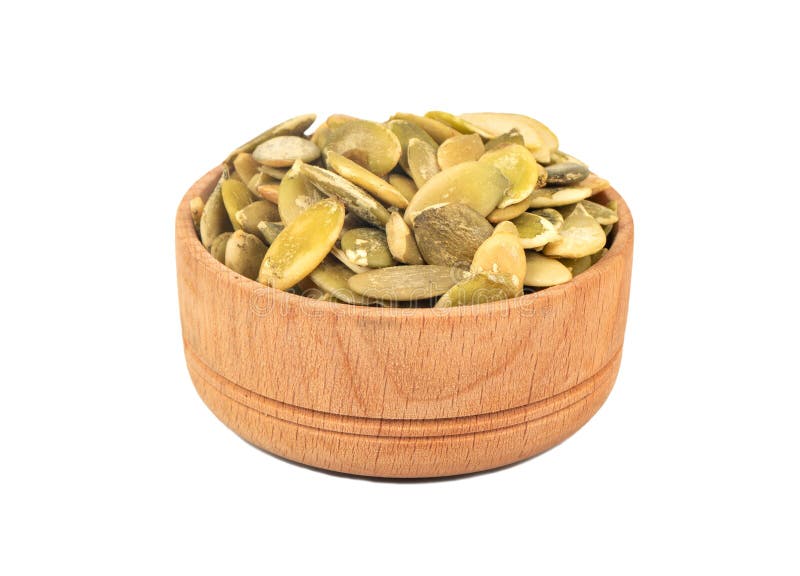 Pumpkin seed kernels in bowl