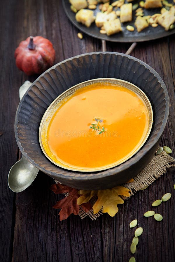 Pumpkin soup stock photo. Image of fresh, horizontal 15845620