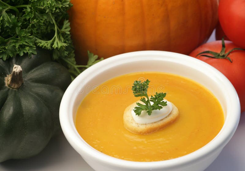 Pumpkin Soup stock photo. Image of cream, green, fall 6593596