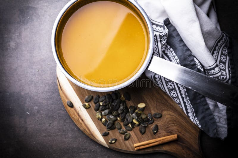 Pumpkin soup, creamy pumpkin soup, a nutritious hot meal stock photography Pumpkin soup, creamy pumpkin soup, a nutritious hot meal stock photography
