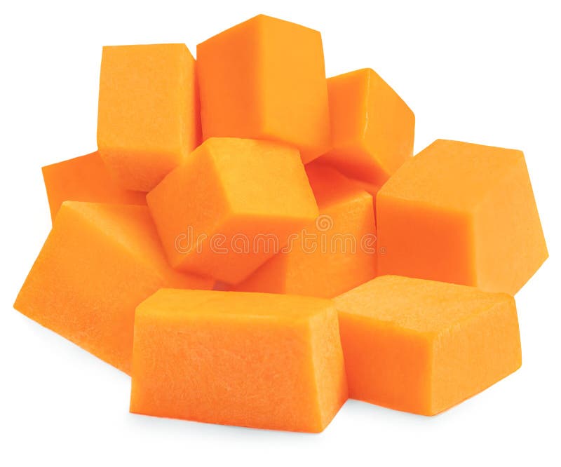 Pumpkin Squash Slices Isolated on White Background. Pumpkin Pieces