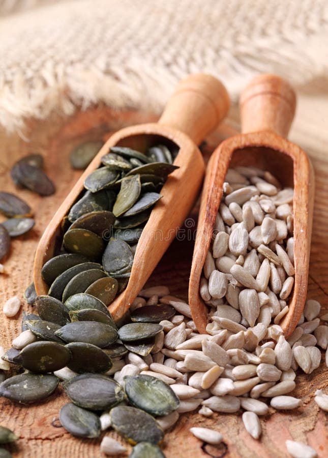 Sunflower seeds in a sack stock image. Image of cooking 37196955