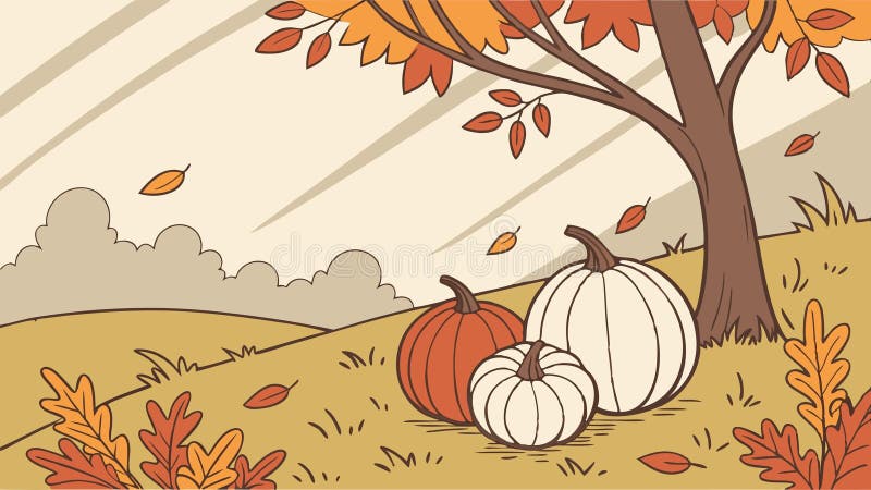 Pumpkins foglie autunnali cadono stagione di raccolta vettoriale progettazione Generative AI royalty illustrazione gratis